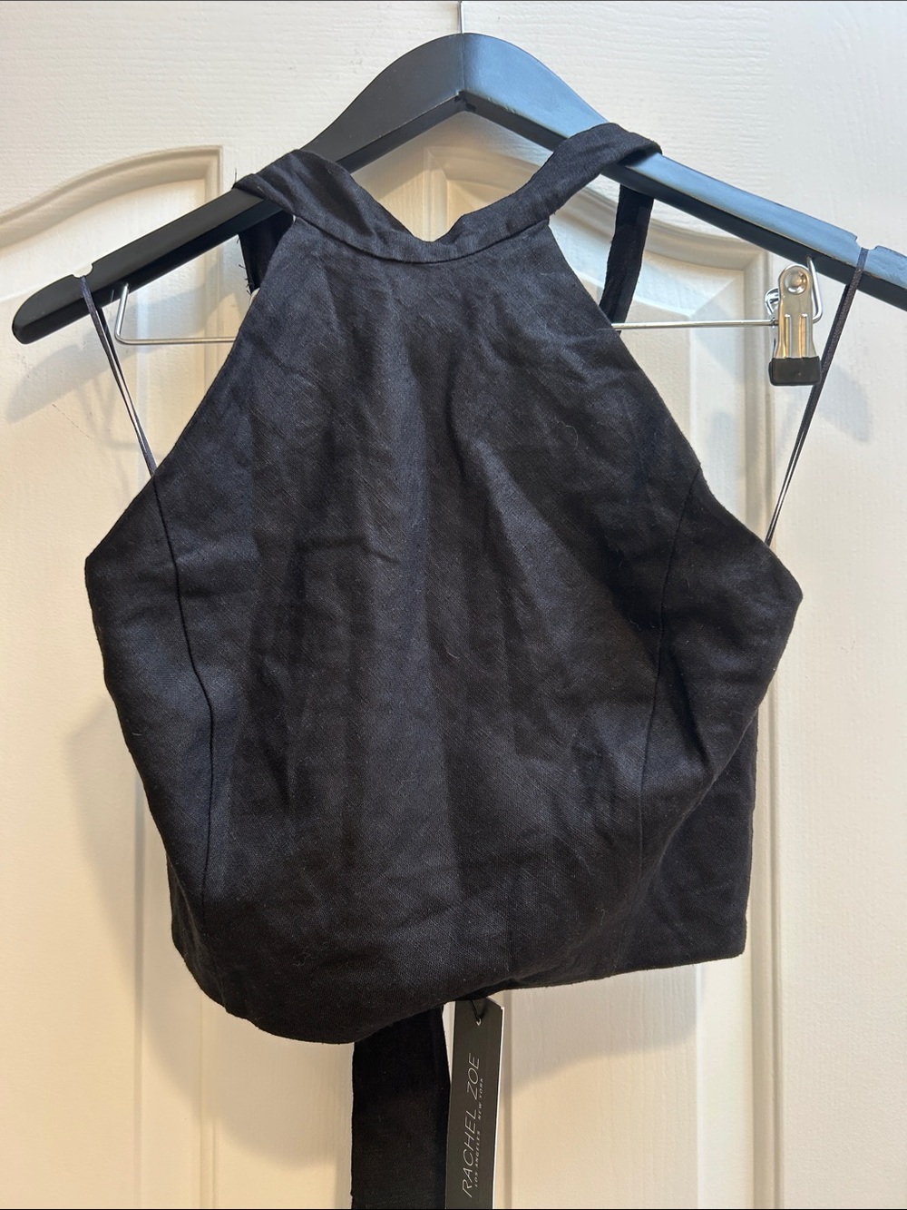 Rachel Zoe Black Halter Crop Top
